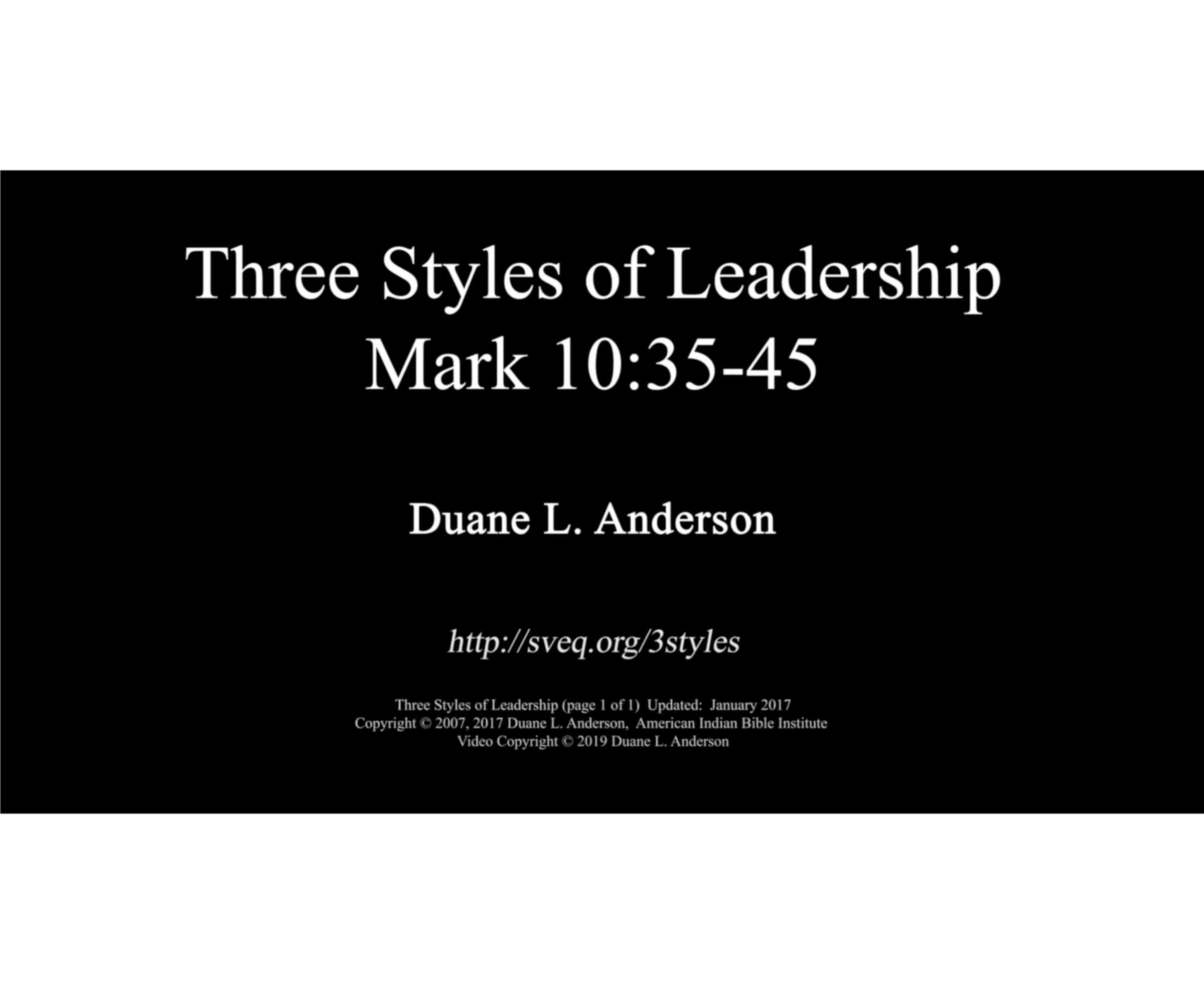 Three Styles of Leadership